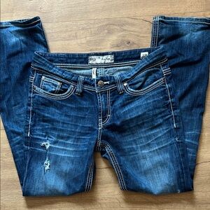 BKE Women's Straight Leg Jeans - Dark Blue